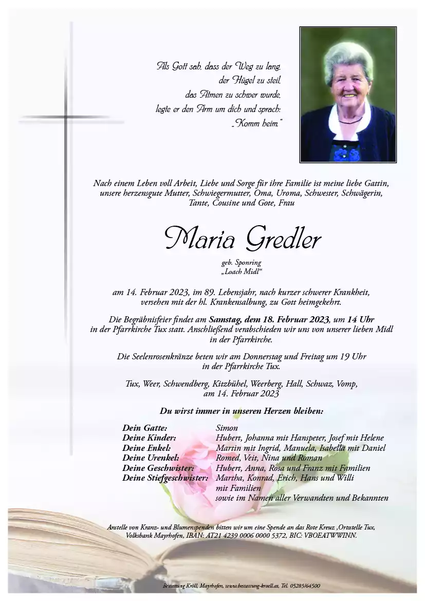 Parte von Maria Gredler